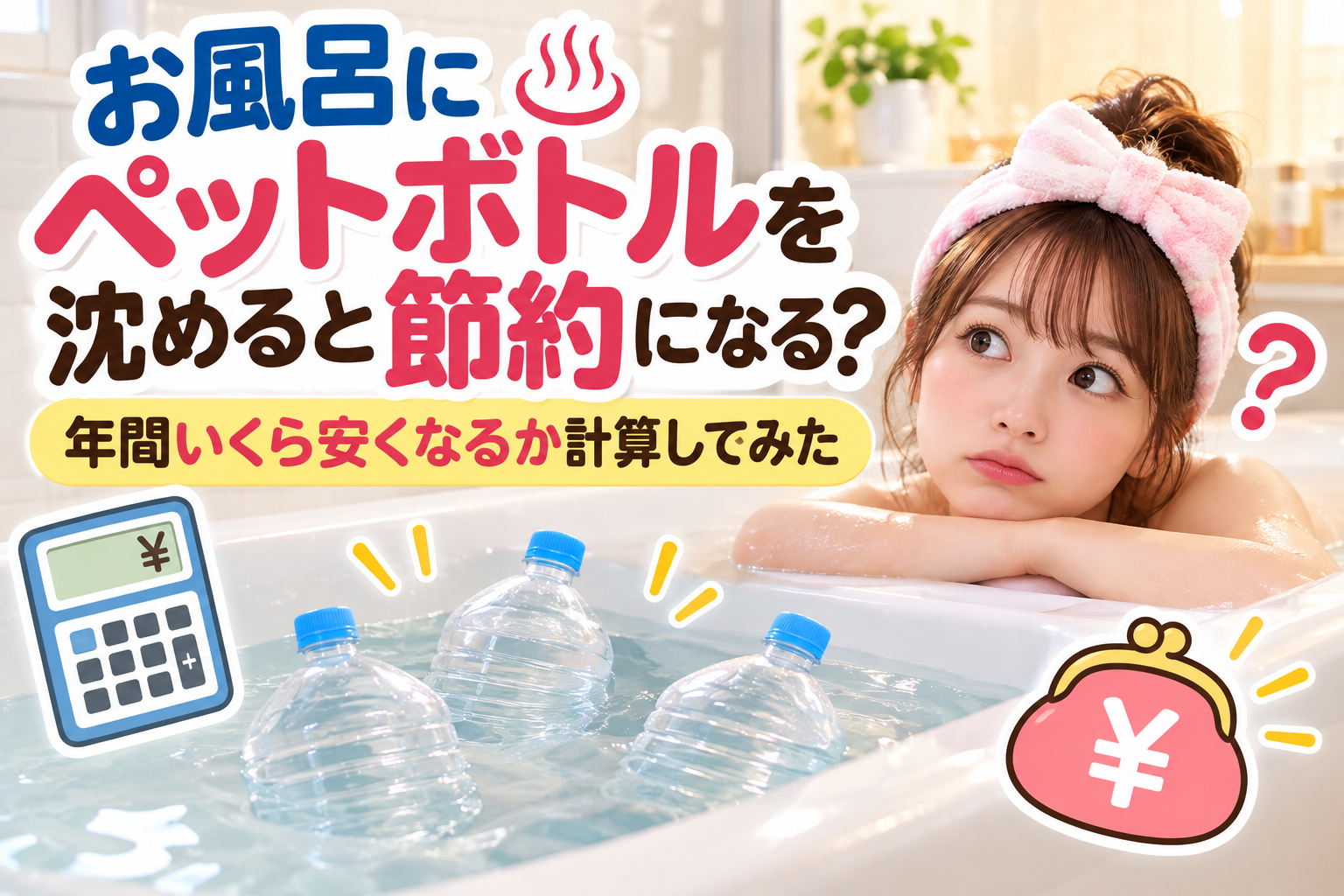 お風呂にペットボトルを沈めると節約になる？年間の水道代節約額を検証